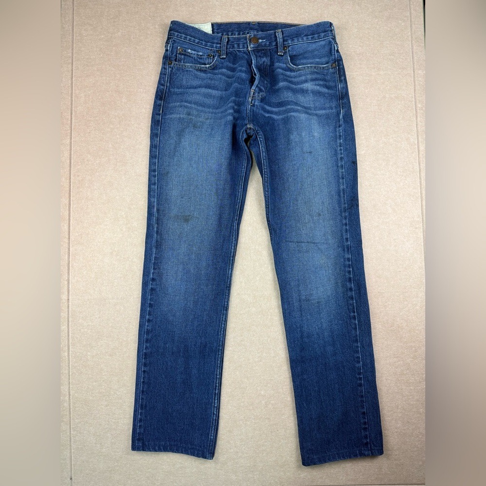 Hollister Jeans‎ Men's Size 32 Blue Slim Straight Mid Rise Medium Wash Denim